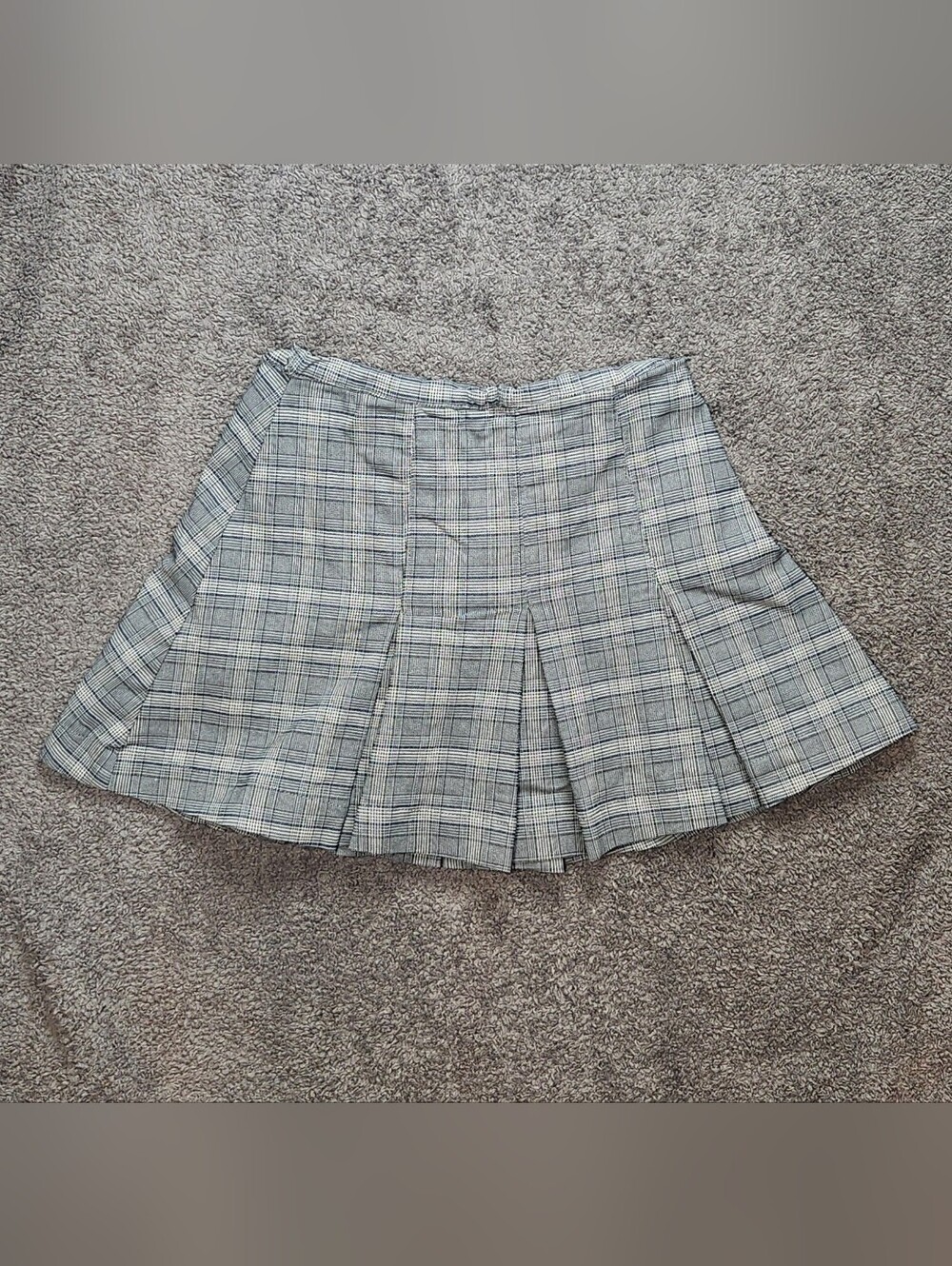 Grey & Navy Blue Plaid Wild Fable Pleated Mini Skirt Skort